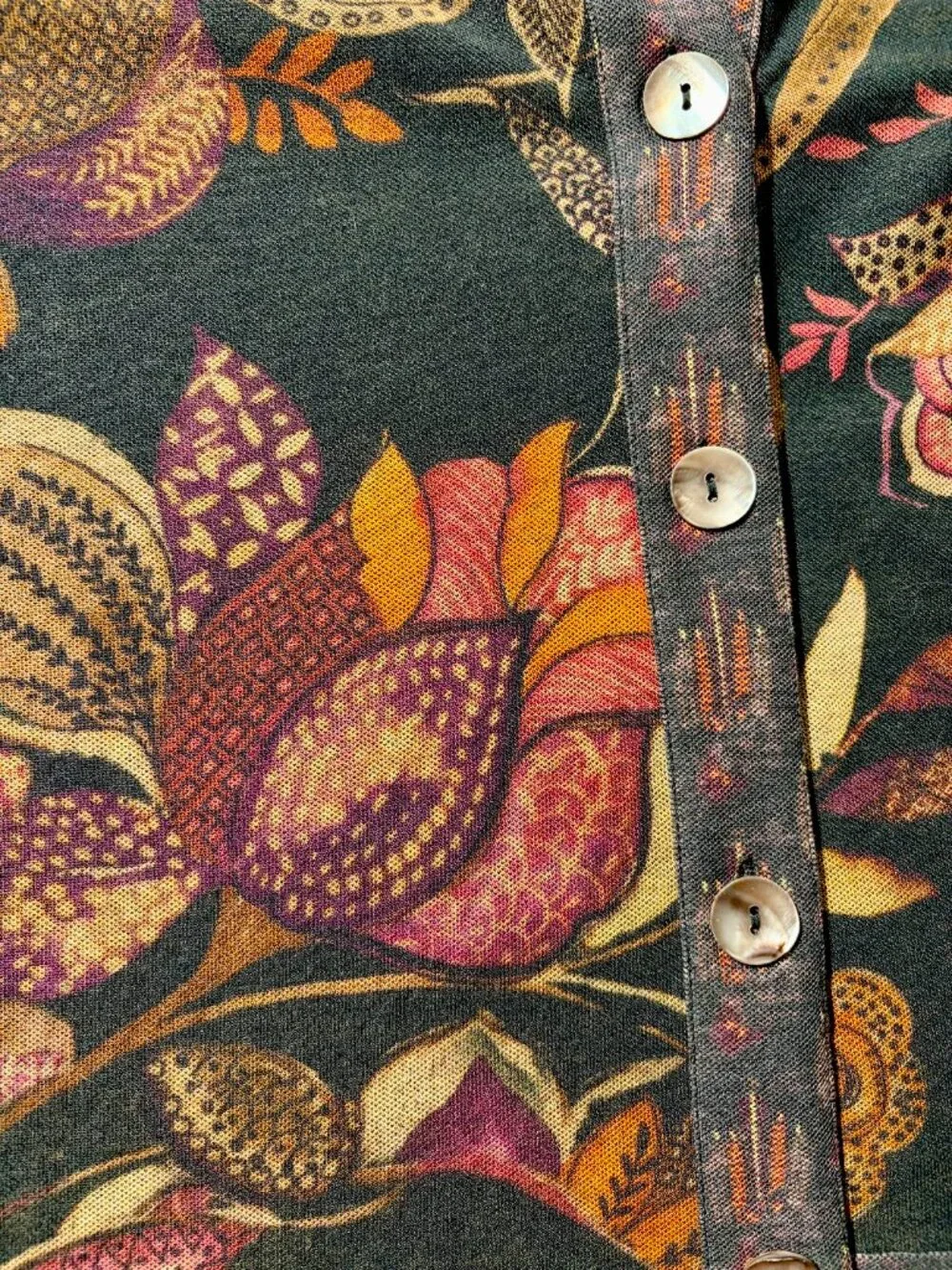 Parsley & Sage Mixed Print Autumnal Floral Boho Lagenlook Button Top Women’s 3X - Picture 8 of 10